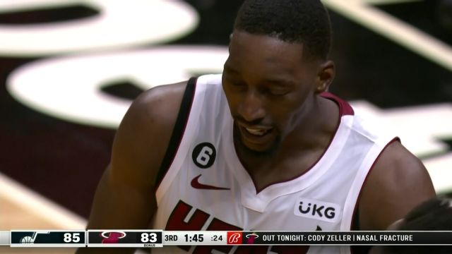 【2023年03月14日 爵士vs热火集锦】起飞喽！阿德巴约势不可挡滑翔炸筐打成2+1