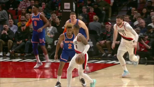 【2023年03月15日 尼克斯vs开拓者集锦】狙击手已就位！麦克布莱德神准三分对飙利拉德