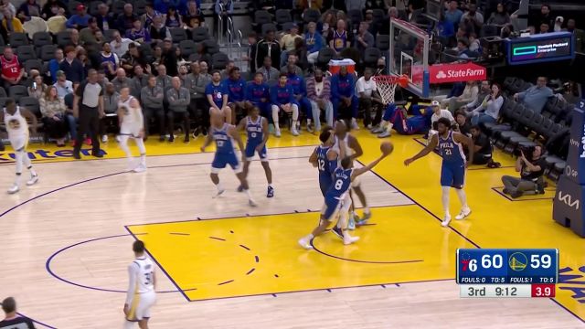 【2023年03月25日 76人vs勇士集锦】进攻行云流水！卢尼大步流星突破上篮丝滑流畅