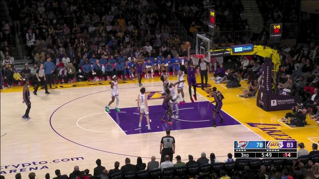 【2023年03月25日 雷霆vs湖人集锦】有绝对的高度就是极大优势 施罗德连线戴维斯空接暴扣