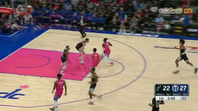 【2023年03月25日 马刺vs奇才集锦】反击快攻长驱直入 怀特轻松写意欧洲步完成上篮