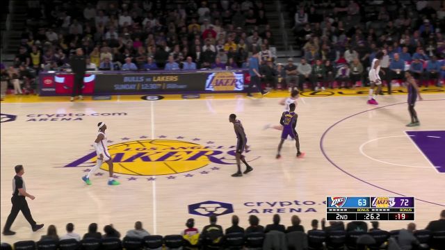 【2023年03月25日 雷霆vs湖人集锦】不怎么用不代表不擅长 亚历山大后撤步三分精准无比