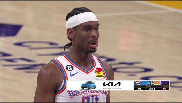 【2023年03月25日】雷霆vs湖人第2节英文原声回放