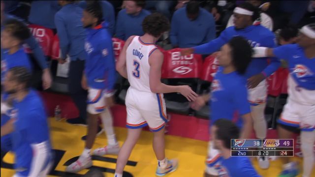 【2023年03月25日 雷霆vs湖人集锦】吉迪大手一挥拍给外线 维金斯三分出手一箭穿心