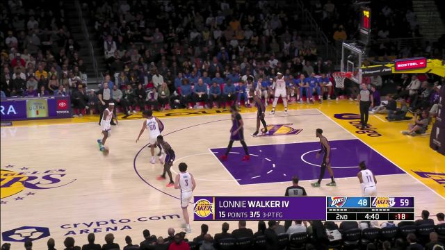 【2023年03月25日 雷霆vs湖人集锦】这样一来就比较安全了 亚历山大果断分球吉迪三分出手正中靶心