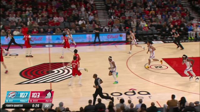 【2023年03月27日】雷霆vs开拓者第4节英文原声回放