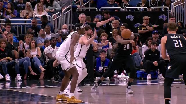 【2023年03月27日 篮网vs魔术集锦】推土机推平场上障碍 瓦格纳强硬突破造成2+1