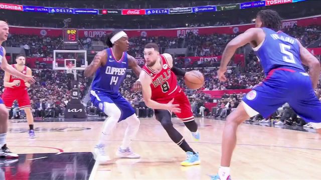 【2023年03月28日 公牛vs快船集锦】个人能力的极致展现！拉文连续变向篮下拉杆轻松写意