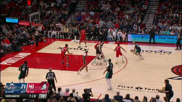 【2023年03月28日 鹈鹕vs开拓者集锦】等得花都谢了！利特尔命中球队第二记三分球