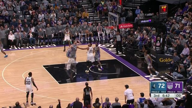 【2023年03月28日 森林狼vs国王集锦】以下克上！福克斯奋力一跃钉板大帽戈贝尔