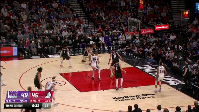 【2023年04月01日 国王vs开拓者集锦】多人包夹依旧手拿把攥！萨博尼斯篮下无惧对抗强起单手暴扣