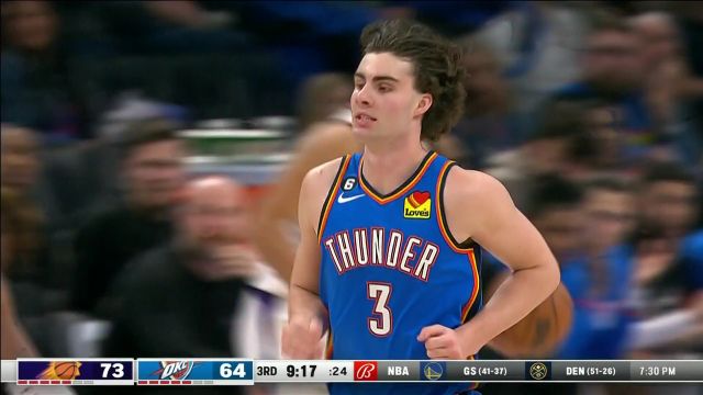 【2023年04月03日 太阳vs雷霆集锦】该出手时就出手！吉迪突破抛投+空位三分连得五分