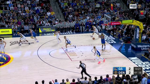 【2023年04月03日 勇士vs掘金集锦】经典操作再现 格林弧顶发牌汤普森反跑上篮