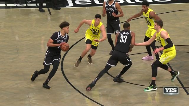 【2023年04月03日 爵士vs篮网集锦】一遇风云变化龙！卡梅隆-约翰逊甩出空挡凌空炸筐