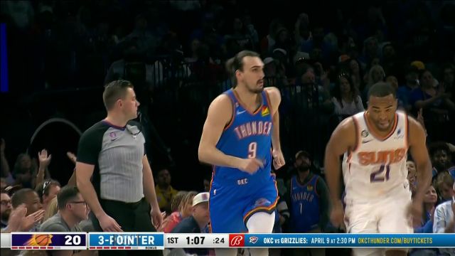 【2023年04月03日 太阳vs雷霆集锦】不甘示弱！沃伦对飙亚历山大外线三分有来有往