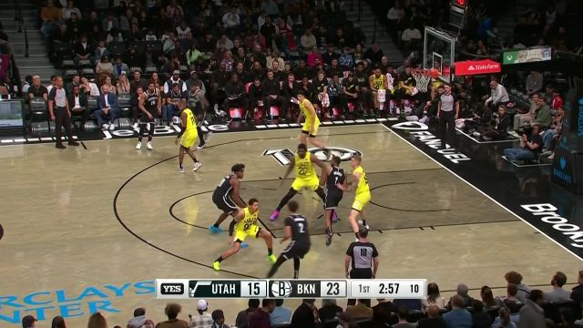 【2023年04月03日 爵士vs篮网集锦】好的手感会传染！篮网三人接连飚中三分轰出9-0小高潮