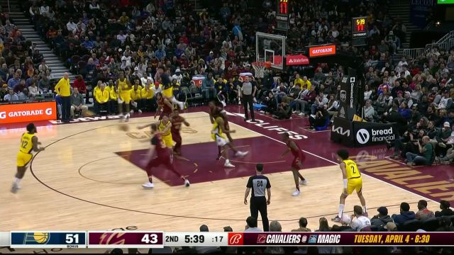 【2023年04月03日 步行者vs骑士集锦】太强硬了！布里塞特碾压防守打进2+1