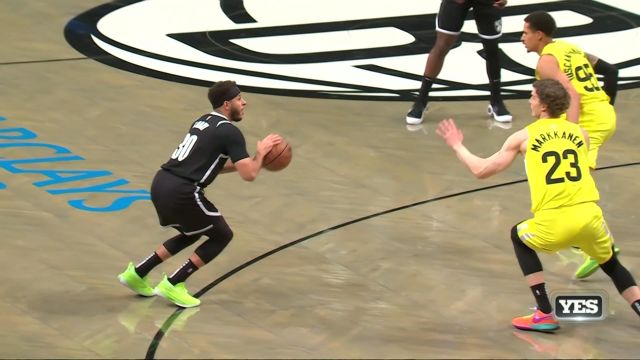 【2023年04月03日 爵士vs篮网集锦】教科书般小打大！小库里极限撤步长两分无视防守