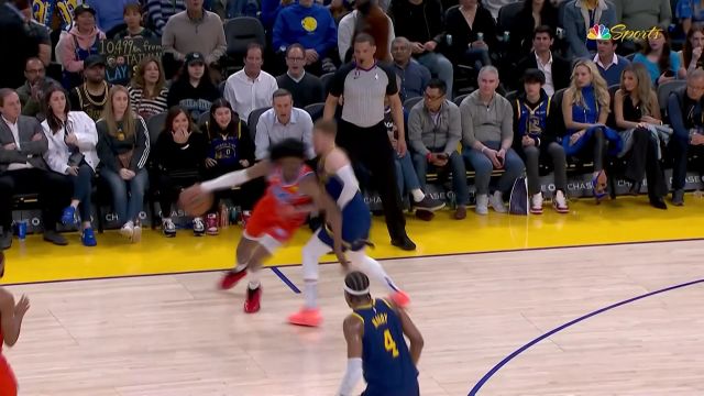 【2023年04月05日 雷霆vs勇士集锦】关键时刻毫不手软 杰伦-威廉姆斯硬汉上篮球进哨响