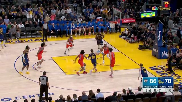 【2023年04月05日 雷霆vs勇士集锦】球场上的真兄弟 格林怒吼天尊为库里出气