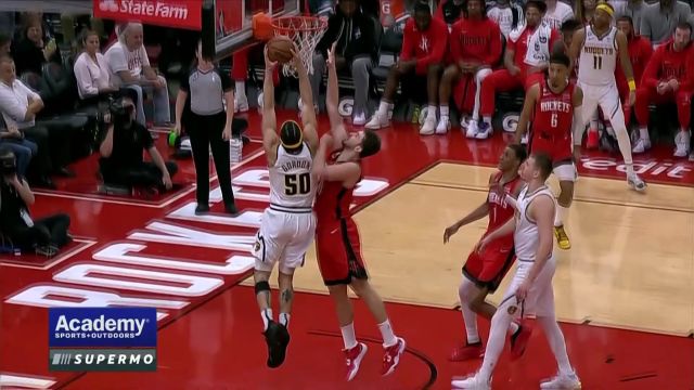 【2023年04月05日 掘金vs火箭集锦】申京镇守篮下捍卫禁区 送戈登遮天蔽日大帽