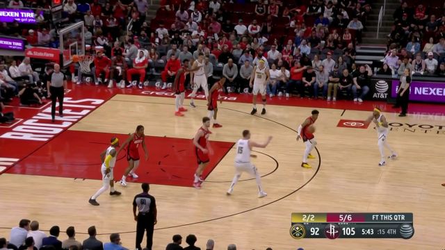 【2023年04月05日 掘金vs火箭集锦】伊森抢断后全场奔袭 直捣黄龙风车扣篮大秀天赋