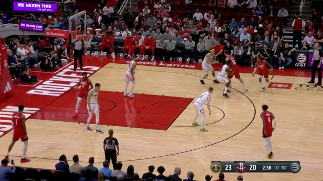 【2023年04月05日 掘金vs火箭集锦】申京低位背身单打戈登 强起单手劈扣点燃全场