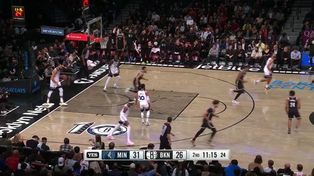 【2023年04月05日 森林狼vs篮网集锦】一步轻松撕开防线 丁威迪蜻蜓点水突破送暴扣