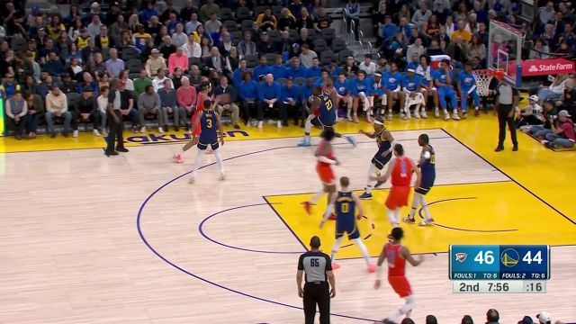 【2023年04月05日 雷霆vs勇士集锦】你有张良计我有过墙梯！迪昂杀入勇士禁区掀翻两人打成2+1