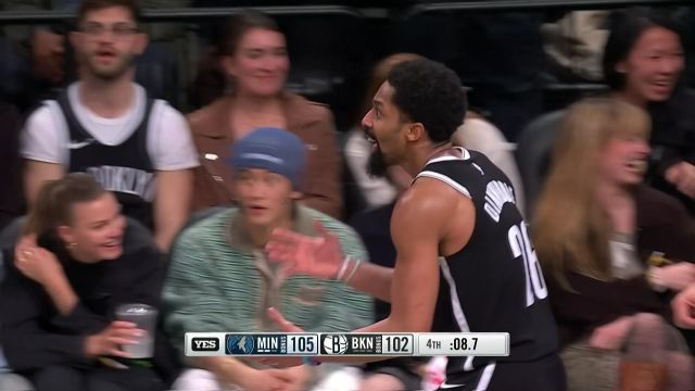 【2023年04月05日 森林狼vs篮网集锦】天赋上的碾压！爱德华兹贴身封盖丁威迪绝平球