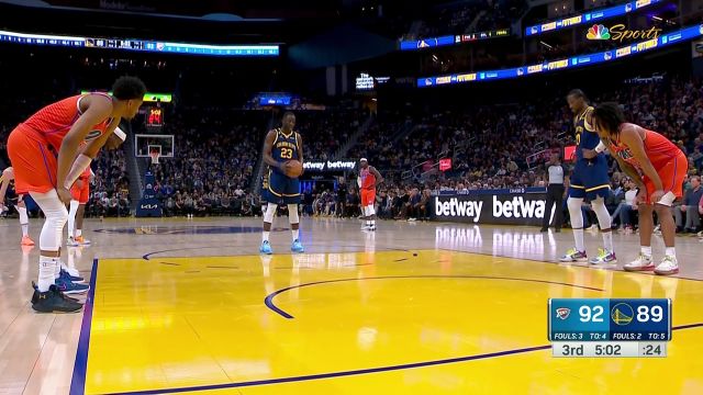 【2023年04月05日 雷霆vs勇士集锦】篮下的硬汉无可阻挡 穆迪面对三人夹击强势扣篮