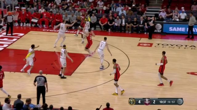 【2023年04月05日 掘金vs火箭集锦】主打的就是轻松写意！约基奇抢断后接戈登传球篮下打进2+1