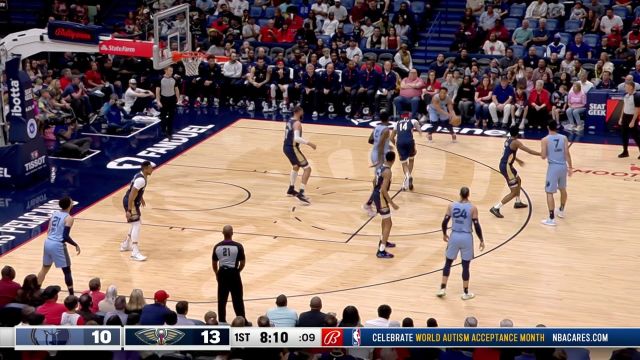 【2023年04月06日 灰熊vs鹈鹕集锦】CJ四分卫长传 墨菲空接背扣惊艳全场