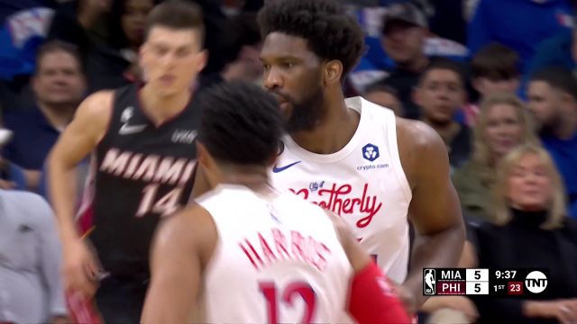 【2023年04月07日 热火vs76人集锦】攻得好传得妙！哈登两度连线恩比德开局连取五分