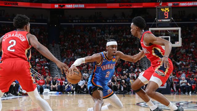 【2023年04月13日 雷霆vs鹈鹕集锦】雷霆123-118鹈鹕 亚历山大32分吉迪31分淘汰鹈鹕