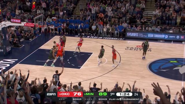 【2023年04月15日 雷霆vs森林狼集锦】分差就是这么拉大的！雷霆发球失误 爱德华兹10秒拿5分