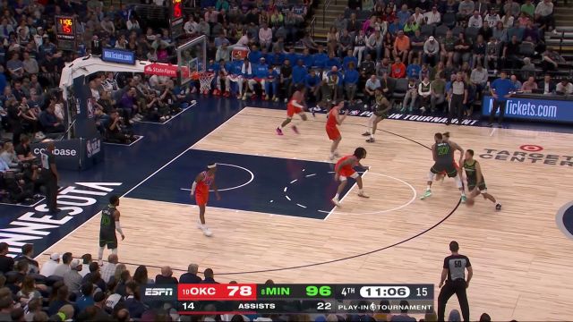 【2023年04月15日 雷霆vs森林狼集锦】不打不相识！安德森与戈贝尔再度完成空接连线