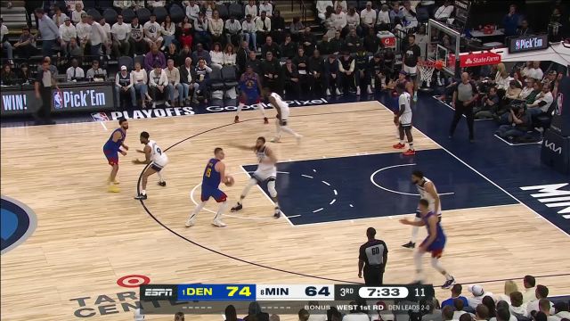 【2023年04月22日 掘金vs森林狼集锦】进攻万花筒 小波特里突外投连拿七分守住优势