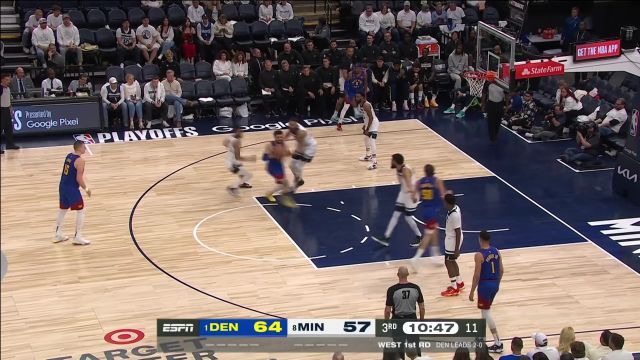 【2023年04月22日 掘金vs森林狼集锦】真就是全能中锋啊 约老师三分助攻犹如砍瓜切菜