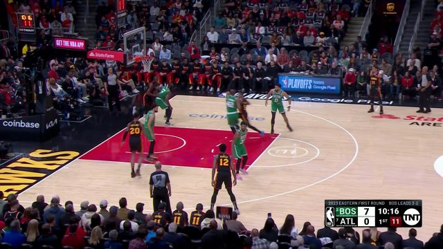 【2023年04月28日】NBA东部首轮G6：凯尔特人vs老鹰第1节英文原声回放