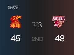 半场战罢，浙江48-45领先深圳