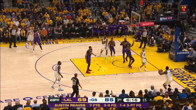 【2023年05月05日 湖人vs勇士集锦】王嘉琦：你真的可以称之为奇兵了吧！贾麦考-格林三分线没人管！