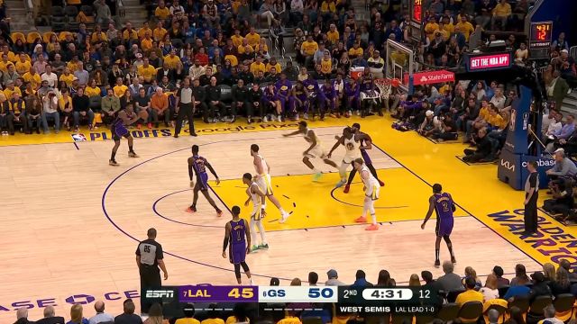 【2023年05月05日 湖人vs勇士集锦】手感简直热的发烫！ 八村垒连续两记三分帮助球队奋力追分