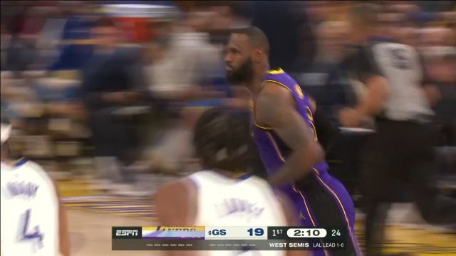 【2023年05月05日 湖人vs勇士集锦】殳海：湖人运气还不错，连续在失误边缘球都能回来