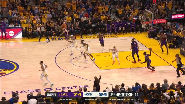 【2023年05月05日 湖人vs勇士集锦】殳海：汤普森的第八记三分球！手感还在延续！