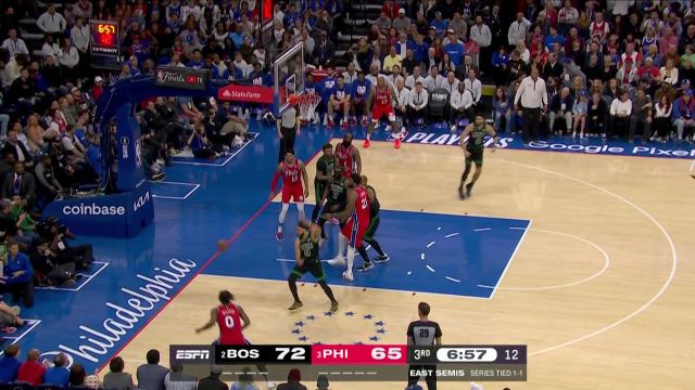 【2023年05月06日 凯尔特人vs76人集锦】这是想复刻西蒙斯时刻？ 哈登面对稳拿的两分将球传出去