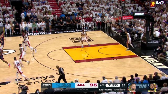 【2023年05月07日 尼克斯vs热火集锦】要什么来什么！托平顶住压力命中球队第七记三分