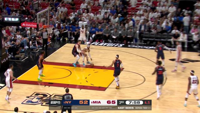 【2023年05月07日 尼克斯vs热火集锦】人狠话不多！斯图鲁斯外线架起大炮肆意轰筐扩大分差