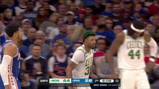 【2023年05月12日 凯尔特人vs76人集锦】塔图姆锁定目标大帽招呼哈里斯 斯玛特保罗式假动作诓骗大帝上篮得手