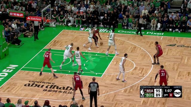 【2023年05月18日 热火vs凯尔特人集锦】花园球馆上演火三